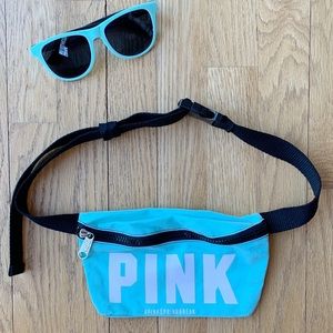 PINK fanny pack bundled with matching sunglasses
